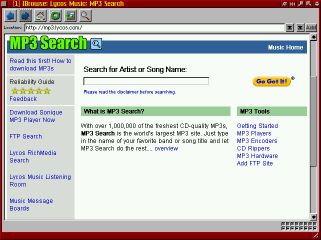 MP3 Lycos Search - Click for big picture!
